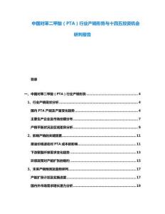 中國對苯二甲酸（PTA）行業(yè)產(chǎn)銷形勢與十四五投資機會研判報告