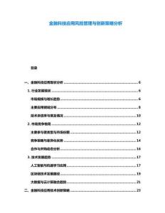 金融科技應(yīng)用風(fēng)險(xiǎn)管理與創(chuàng)新策略分析