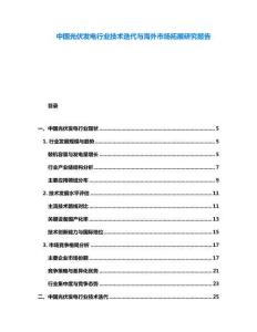 中國光伏發(fā)電行業(yè)技術(shù)迭代與海外市場拓展研究報(bào)告