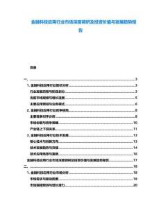 金融科技應用行業(yè)市場深度調研及投資價值與發(fā)展趨勢報告