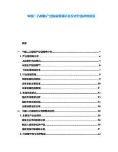 中國(guó)二乙醇胺產(chǎn)業(yè)鏈全景調(diào)研及投資價(jià)值評(píng)估報(bào)告