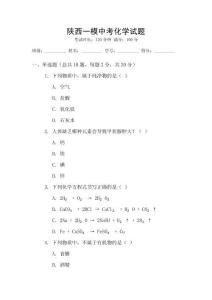 陜西一模中考化學試題
