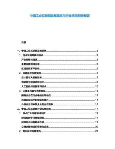 中國工業(yè)互聯(lián)網發(fā)展現(xiàn)狀與行業(yè)應用前景報告