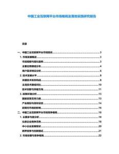 中國工業(yè)互聯(lián)網平臺市場格局及落地實踐研究報告