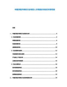 中國浮船升降機行業專家人才庫建設與知識共享機制