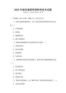2025年城市道路橋梁檢測技術試題