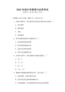 2025年統計學原理與應用考試