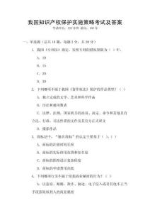 我國知識產權保護實施策略考試及答案