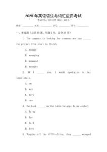 2025年英語語法與詞匯應(yīng)用考試