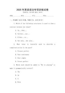 2025年英語語法專項訓(xùn)練試卷