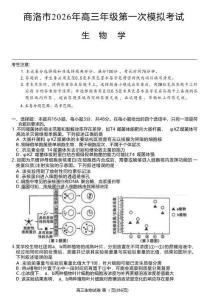 陜西商洛市2026屆高三下學(xué)期第一次模擬考試生物試題+答案