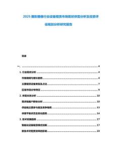 2025攝影攝像行業設備租賃市場現狀供需分析及投資評估規劃分析研究報告