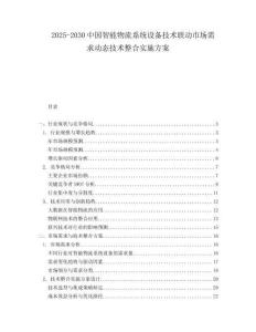 2025-2030中國智能物流系統設備技術聯動市場需求動態技術整合實施方案