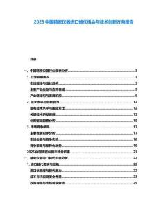 2025中國精密儀器進口替代機會與技術創新方向報告