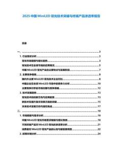 2025中國MiniLED背光技術(shù)突破與終端產(chǎn)品滲透率報告