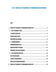 2025保險行業(yè)產(chǎn)品創(chuàng)新設(shè)計與管理流程優(yōu)化研究報告