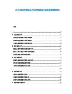 2025阻變存儲器芯片耐久性測試與數(shù)據保留策略報告