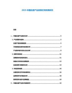 2025中國白酒產業政策紅利利用研究