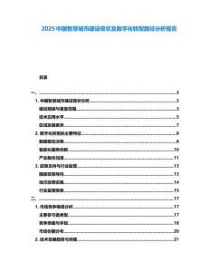 2025中國智慧城市建設(shè)現(xiàn)狀及數(shù)字化轉(zhuǎn)型路徑分析報(bào)告