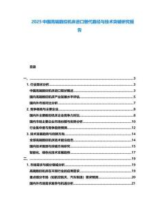 2025中國高端數(shù)控機床進口替代路徑與技術突破研究報告
