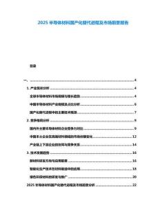 2025半導體材料國產化替代進程及市場前景報告