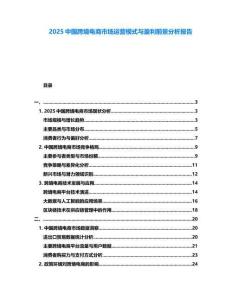 2025中國跨境電商市場運營模式與盈利前景分析報告