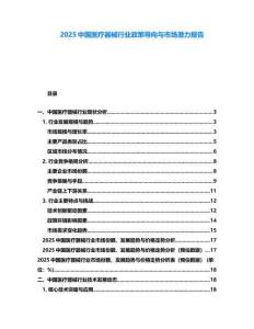 2025中國醫(yī)療器械行業(yè)政策導(dǎo)向與市場潛力報告