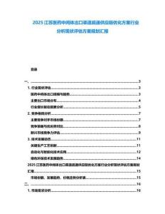 2025江蘇醫(yī)藥中間體出口渠道疏通供應鏈優(yōu)化方案行業(yè)分析現(xiàn)狀評估方案規(guī)劃匯報