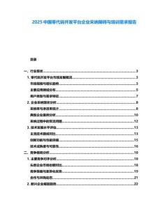 2025中國零代碼開發(fā)平臺企業(yè)采納障礙與培訓(xùn)需求報告
