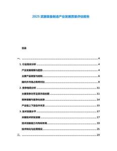 2025武器裝備制造產業發展質量評估報告