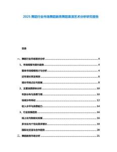 2025舞蹈行業(yè)市場(chǎng)舞蹈教育舞蹈表演藝術(shù)分析研究報(bào)告