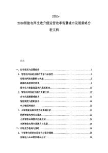2025-2030智能電網(wǎng)改造升級(jí)運(yùn)營(yíng)效率智慧城市發(fā)展策略分析文檔