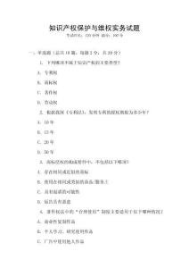 知識產權保護與維權實務試題