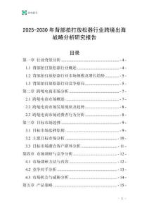 2025-2030年背部拍打放松器行業跨境出海戰略分析研究報告