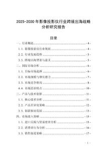 2025-2030年影像投影儀行業跨境出海戰略分析研究報告