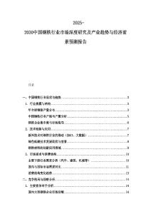 2025-2030中國(guó)鋼鐵行業(yè)市場(chǎng)深度研究及產(chǎn)業(yè)趨勢(shì)與經(jīng)濟(jì)前景預(yù)測(cè)報(bào)告