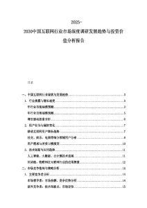 2025-2030中國互聯(lián)網(wǎng)行業(yè)市場深度調(diào)研發(fā)展趨勢與投資價(jià)值分析報(bào)告