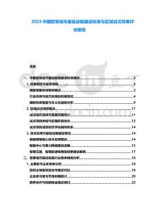 2025中國智慧城市基礎(chǔ)設(shè)施建設(shè)標(biāo)準(zhǔn)與區(qū)域試點(diǎn)效果評估報(bào)告