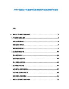 2025中國云計算服務(wù)市場發(fā)展現(xiàn)狀與投資戰(zhàn)略分析報告