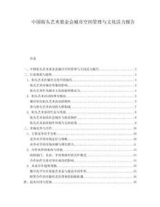 中國街頭藝術基金會城市空間管理與文化活力報告