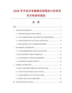 2026年手動式電磁感應(yīng)鋁箔封口機項目可行性研究報告