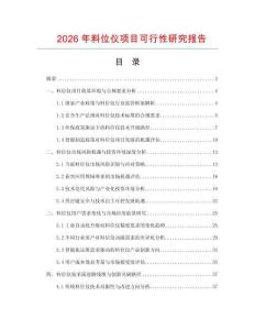 2026年料位儀項目可行性研究報告