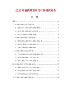 2026年船殼漆項目可行性研究報告