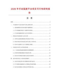 2026年手動(dòng)弧度平臺(tái)項(xiàng)目可行性研究報(bào)告