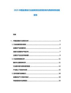 2025中國(guó)金屬硅行業(yè)能耗雙控政策影響與西部轉(zhuǎn)移戰(zhàn)略報(bào)告