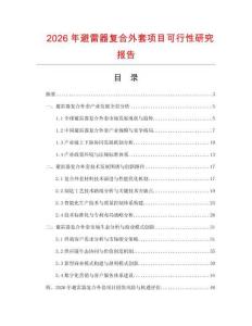 2026年避雷器復合外套項目可行性研究報告