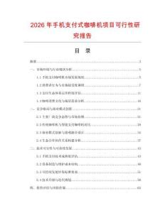 2026年手機(jī)支付式咖啡機(jī)項(xiàng)目可行性研究報(bào)告