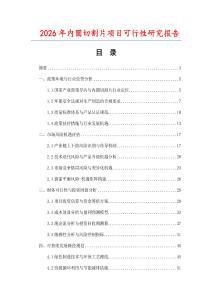 2026年內圓切割片項目可行性研究報告