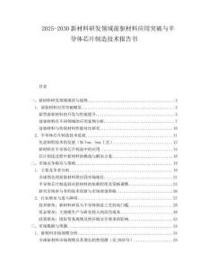 2025-2030新材料研發(fā)領(lǐng)域前驅(qū)材料應(yīng)用突破與半導(dǎo)體芯片制造技術(shù)報(bào)告書(shū)