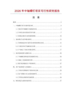 2026年中軸螺釘項目可行性研究報告